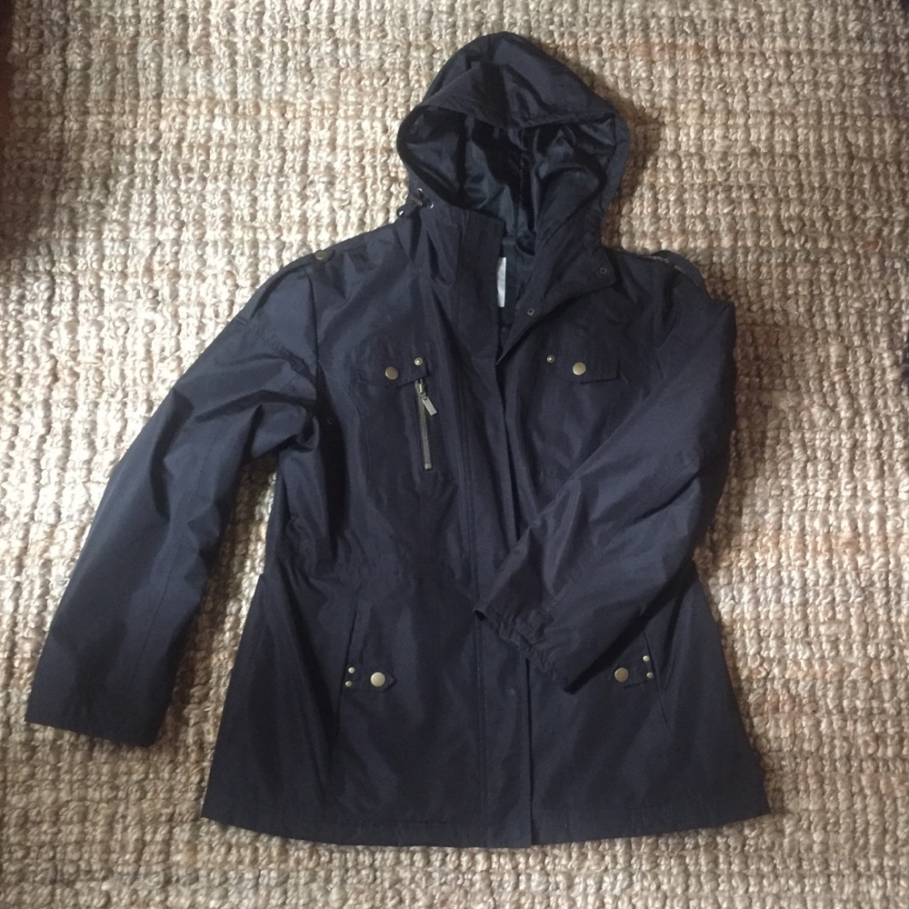 Weather Tamer Black Jacket with Brass details L